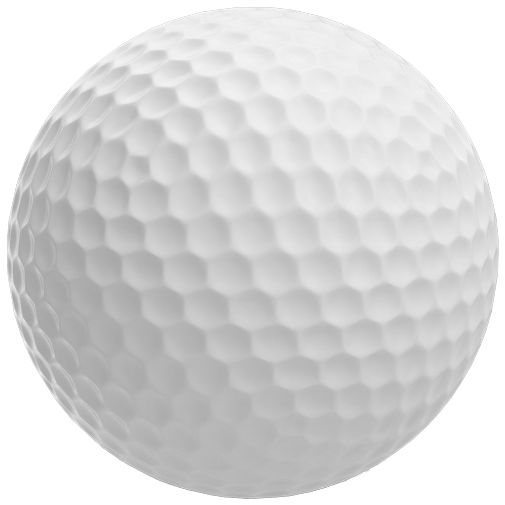 White golf ball on a white background
