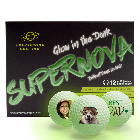 A pack of Glow In The Dark Golf Balls, called SuperNova.