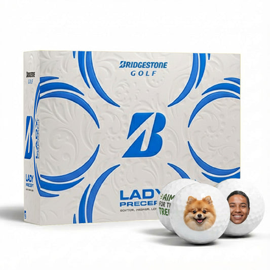 Custom Bridgestone Lady Precept golf balls with personalized design printing