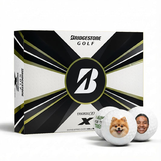 Custom Bridgestone Tour B X golf balls printed with your own design