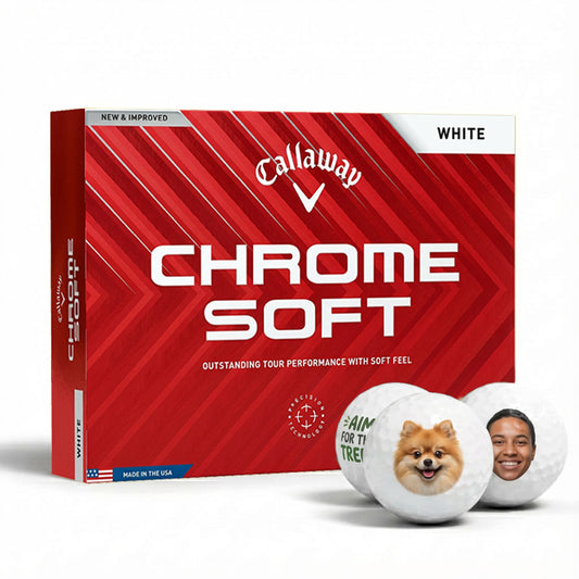 Custom Callaway Chrome Soft golf balls with personalized logo printing