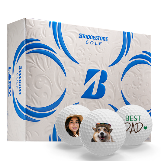 Pack of custom Bridgestone golf balls for women.