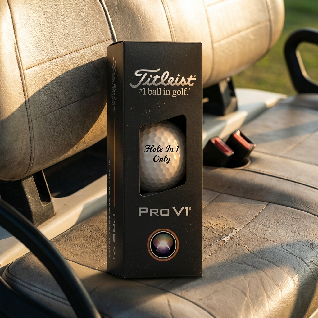 Personalized Titleist golf ball gift set with custom logo printing and premium packaging