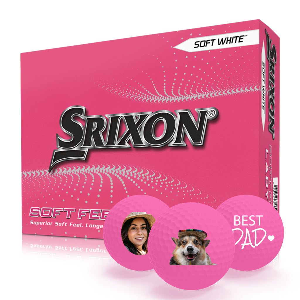 Custom Pink Golf Balls - Srixon Pink Lady with Logo.