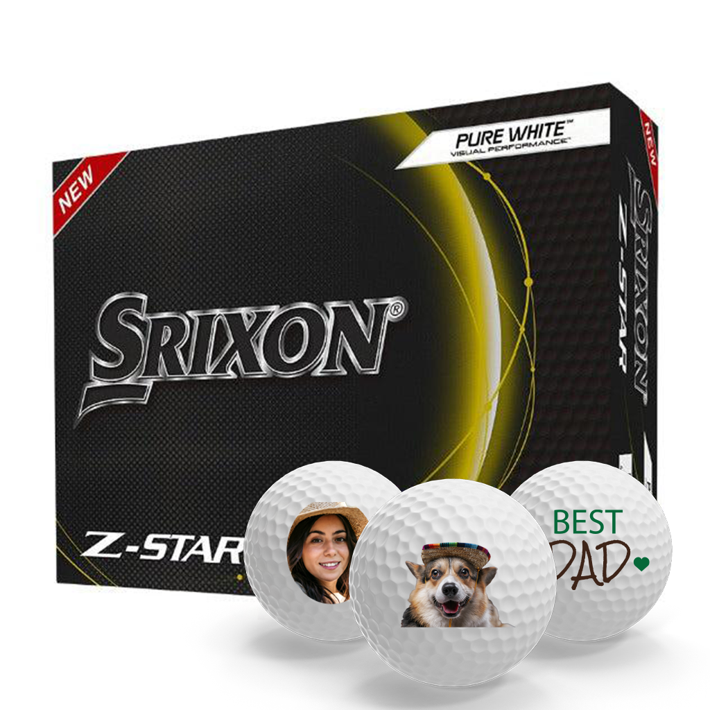 A pack of custom printed Srixon Z-Star golf balls