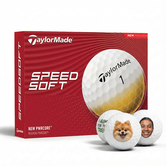 Custom TaylorMade SpeedSoft golf balls printed with your own artwork