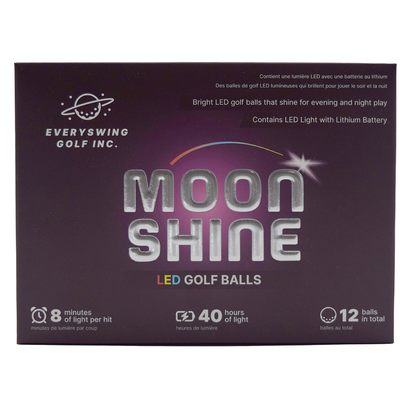 A pack of MoonShine, LED Golf Balls perfect for night golf!