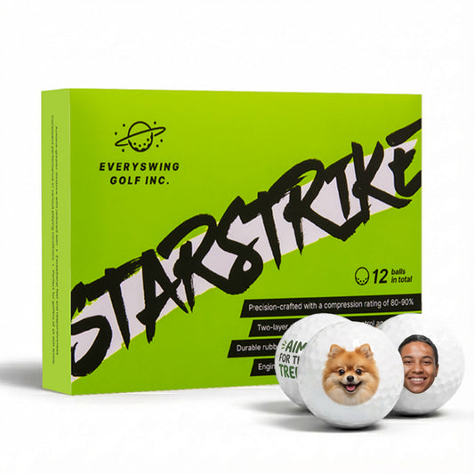Custom StarStrike golf balls printed with personalized artwork